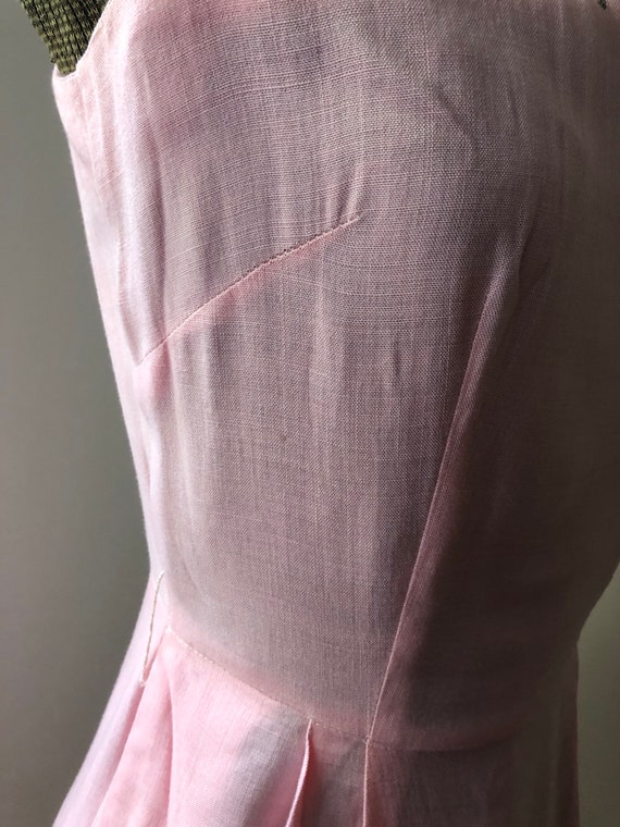Vintage Pink Cocktail Dress with Beaded Neckline,… - image 6