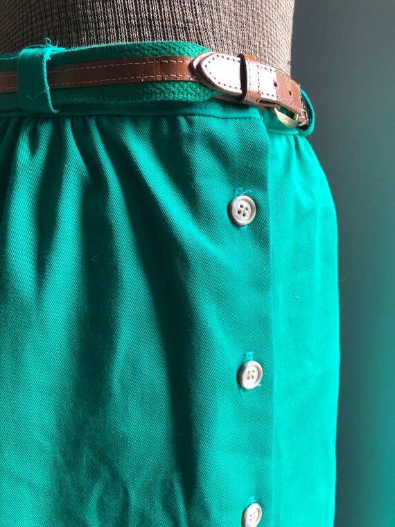 Vintage Kelly Green Skirt, 1960s-1970s - image 3