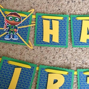 Super Why Birthday Banner, Super Why Birthday Party Sign