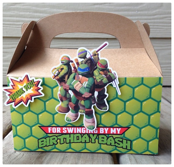 Teenage Mutant Ninja Turtles Treat Box - TMNT Birthday Party Favors by