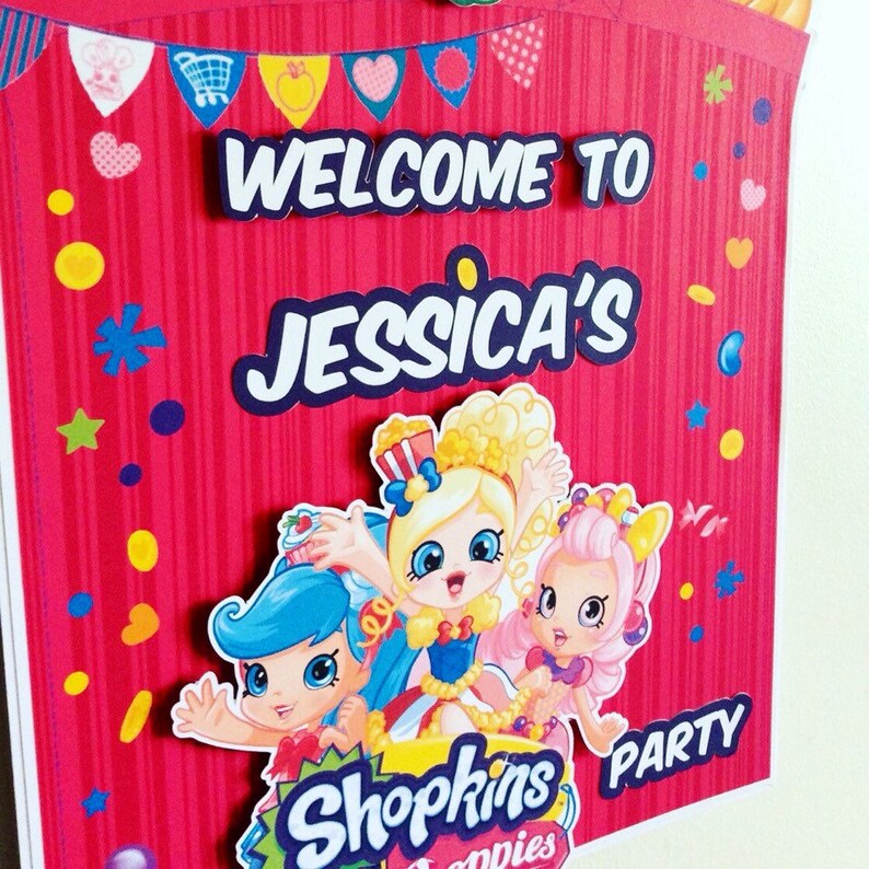 Shopkins Happy Birthday Door Sign Decor. Shopkins Door Sign