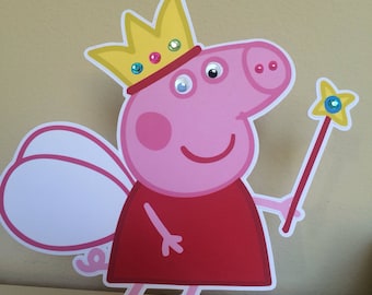 Fairy Peppa the Pig Centerpieces Fairy Peppa the Pig  for Kids Party Cutout Fairy Peppa the Pig  Birthday Party Decor