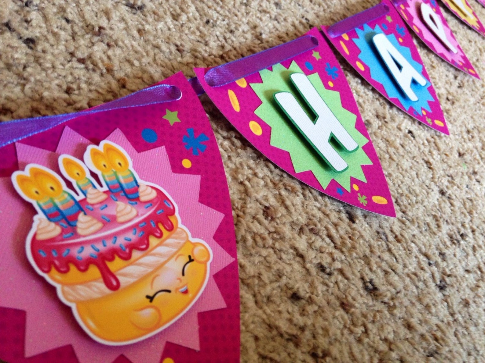 Shopkins Happy Birthday Banner Shopkins Party Banner - Etsy