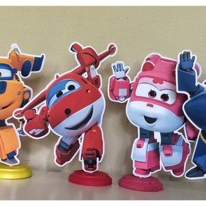 Super Wings Centerpieces, Super Wings Jett, Dizzy and Jerome, Super Wings  Birthday Party.