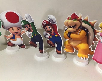 Super Mario Centerpiece. Super Mario Birthday Party. Mario and Luigi Birthday Party.