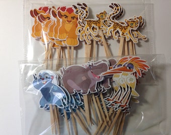 Lion Guard Cupcakes Topper, Kion Lion Guard Party, Kion, Bunga, Fuli, Beshte and Ono Birthday Party Cupcake Toppers