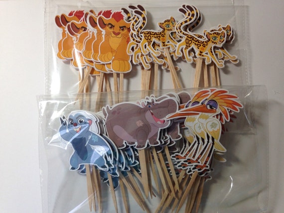 Lion Guard Cupcakes Topper, Kion Lion Guard Party, Kion, Bunga, Fuli, Beshte and Ono Birthday Party Cupcake Toppers Il_570xn