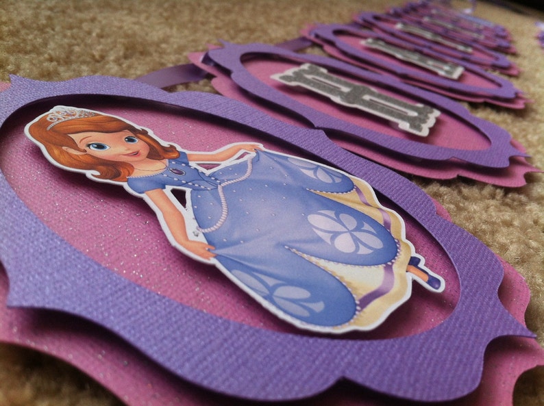Sofia the First Birthday Banner Sofia the First Party Banner. Etsy