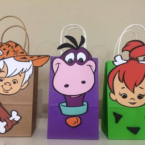 Flintstone treat bags, Pebbles and Bam Bam treat birthday bag, Flintstone Party Favors