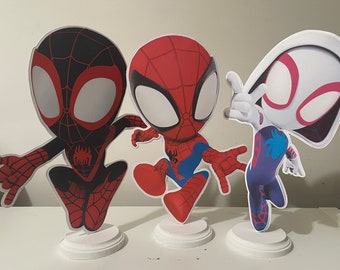 Spidey and his Amazing Friends Birthday, Spidey centerpiece cutouts, Spidey table decor, Spidey birthday decor, Spidey party supplies