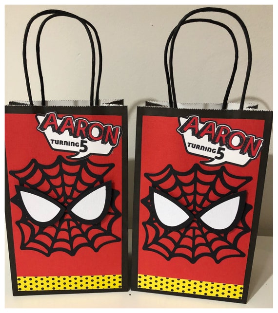 Spiderman Superhero Kids Birthday Party Bags Loot Bag Great Party 