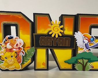 Lion King 3D Letters / Lion King Party Decorations / Lion King Birthday Party / ONE 3D Letters / Birthday Decoration / Lion King