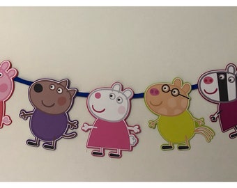 Peppa Pig & Friends Banner, Peppa Pig Birthday banner