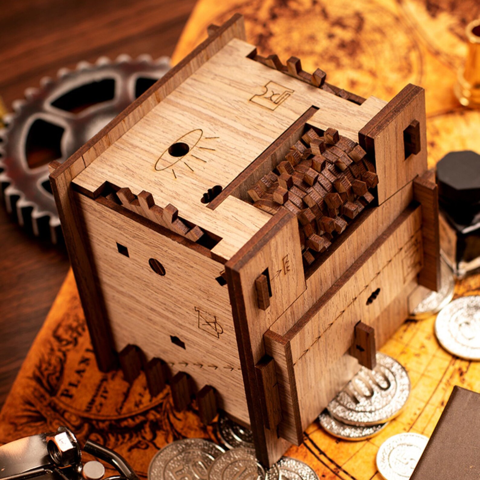 3D Wooden Puzzle Escape Room in a Box Schrödingers Cat Brain Etsy Canada