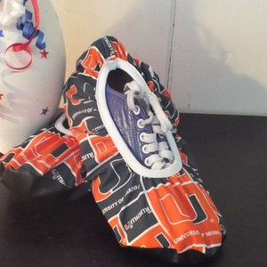 Bowling Shoe Covers one Pair Miami Hurricanes Unisex Green & Orange Must Have image 1