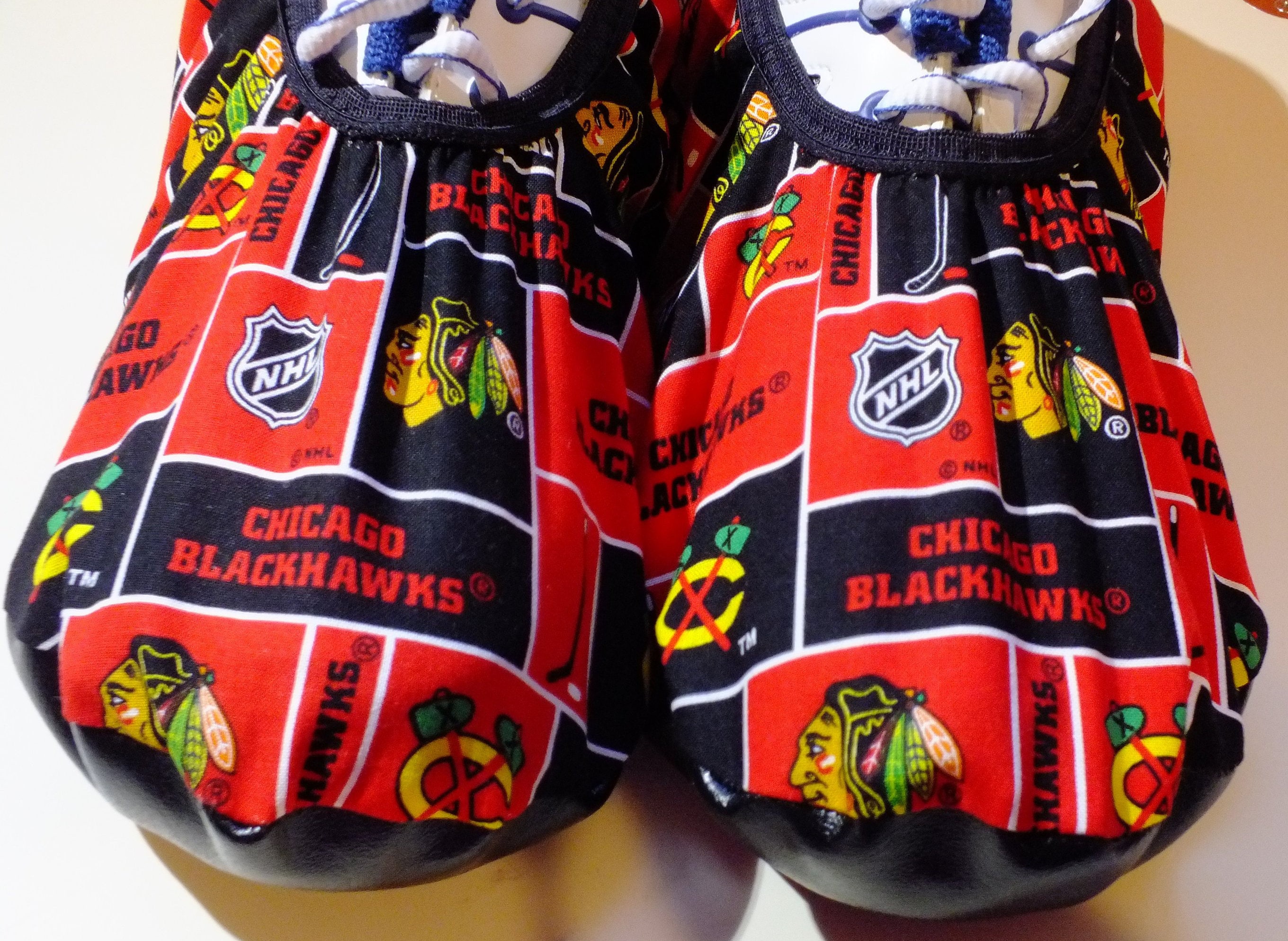 Bowling Shoe Covers one Pair Made From Chicago Blackhawks Fabic Unisex