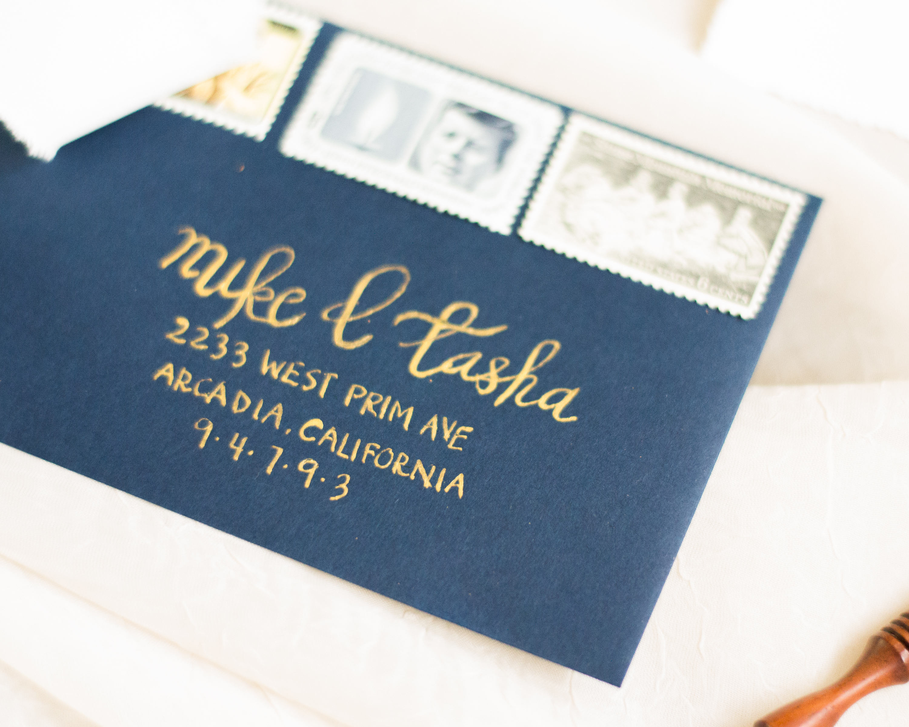 Navy Blue Wedding Invitation Organic Wedding Invitation | Etsy