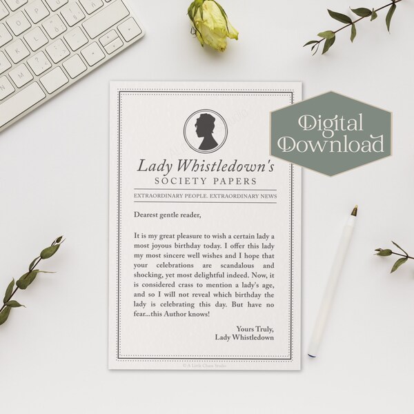 Bridgerton Theme Invitation Birthday Invite Bridal Shower Invitation