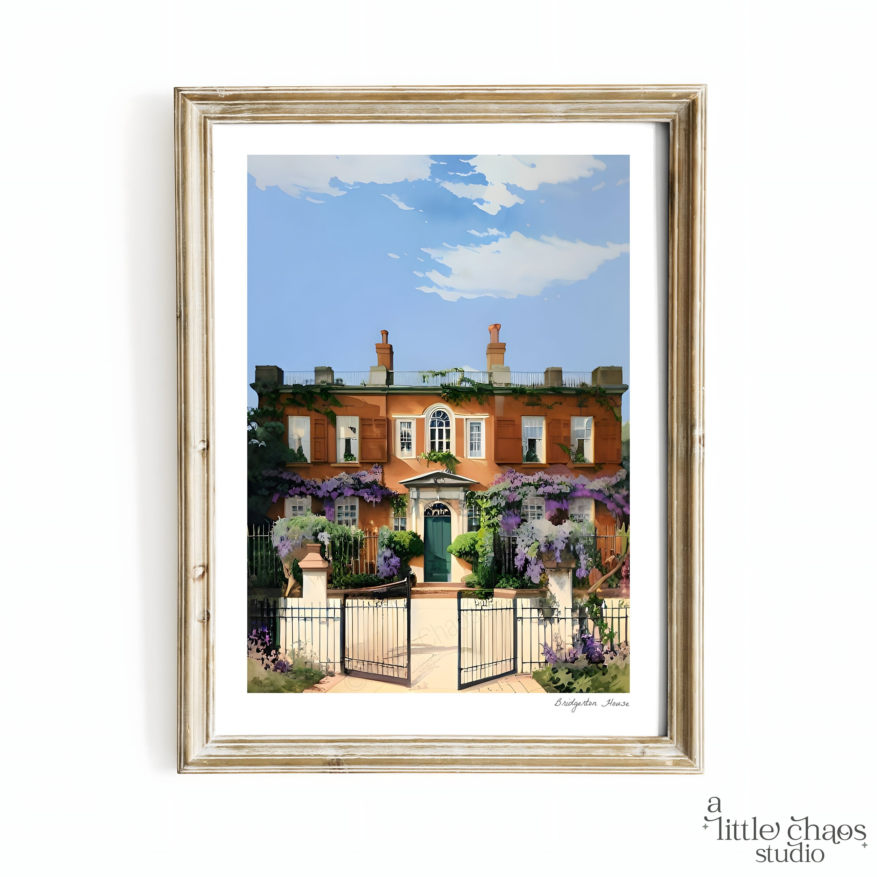 Bridgerton House Poster | Digital Art Print | Wall Art | Instant Download | Lady Whistledown | Wisteria | TV Series Poster | Book Lover Gift