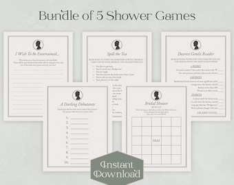 Printable Bridgerton Bridal Shower Games | Bachelorette | Lady Whistledown Society Papers Inspired | Instant Download | Editable