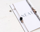 POLAR Bracelet Set - Swarovski crystal beads – Onyx – rose gold shade – friendship bracelet – copper shade – feminine – dainty  – howlite