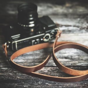 Short Leather Camera Strap for your Digital or Film Camera