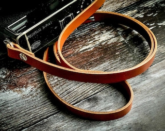 Thin Leather Camera Strap | Tan