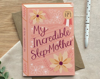 My Incredible Step-Mother – Luxury Book Birthday Mother's Day Greeting Card