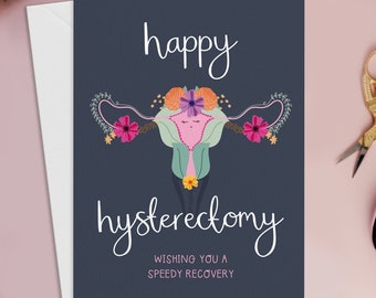 Happy Hysterectomy Card, Get Well Soon Recovery Thinking Of You Greeting Card