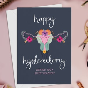 Happy Hysterectomy Card, Get Well Soon Recovery Thinking Of You Greeting Card image 1