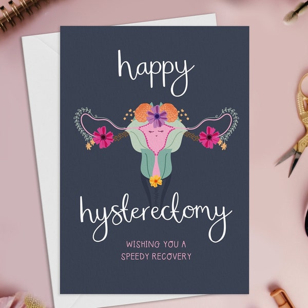 Happy Hysterectomy Card, Get Well Soon Recovery Thinking Of You Greeting Card