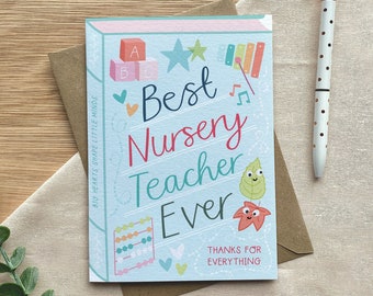 Best Nursery Teacher Ever – Luxury Book Greeting Card