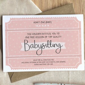 Carte de voeux babysitting - carte de voeux pour nouveau bébé ou premier anniversaire - baby shower