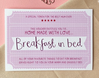 Breakfast In Bed – Mother’s Day Token of Appreciation Greeting Card