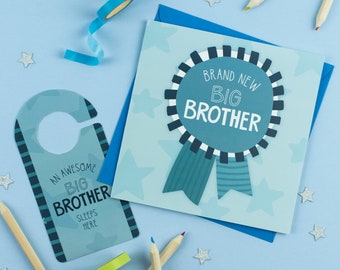 Brand New Big Brother - New Sibling Activity Greeting Card