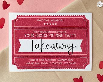 Takeaway Voucher – Valentine’s Day Token of Appreciation Greeting Card