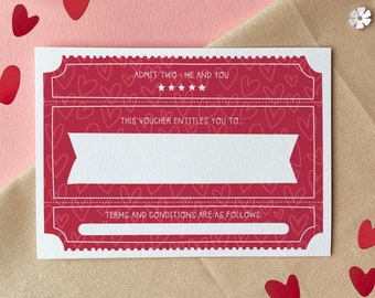 Blank Make-Your-Own Voucher – Valentine’s Day Token of Appreciation Greeting Card