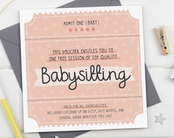 Babysitting Voucher Etsy