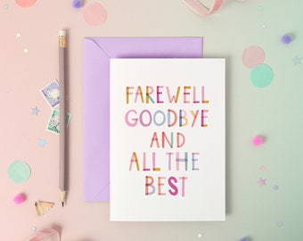 Farewell – Good Luck Luxury Foiled Rainbow Greeting Card