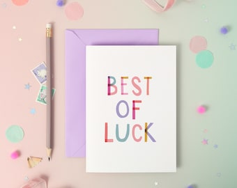 Best of Luck – Luxury Foiled Rainbow Greeting Card