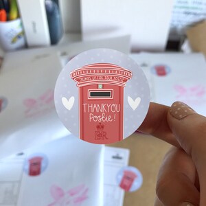 Thankyou Postie Stickers 45mm Thumbs Up For Your Postie Labels for Parcels and Letters image 2