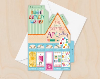 Dopamine Art Gallery Birthday Card – 3D Slot Together Card
