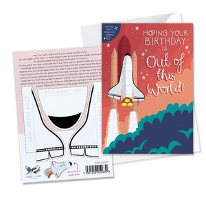 Space Themed Birthday Card with Crafty Cut Out Activity