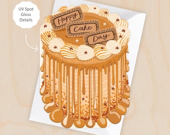 Happy Cake Day - Birthday Cake Shaped Greeting Card