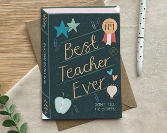 Best Teacher Ever – Luxury Book Greeting Card