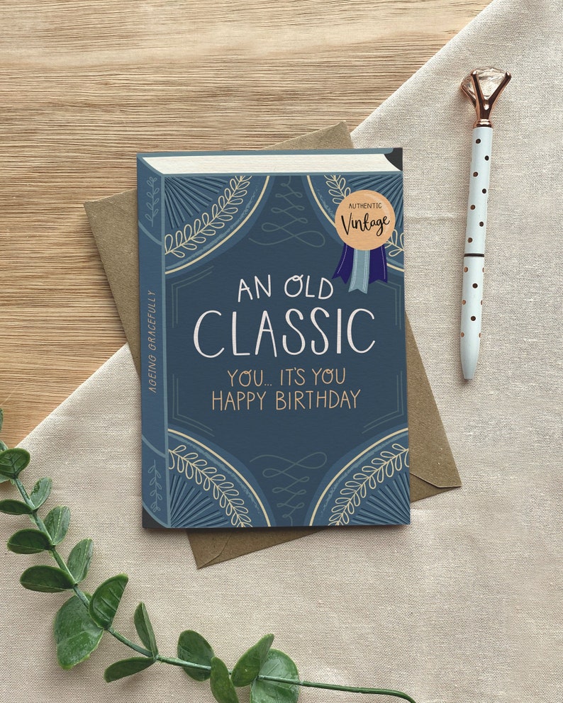 An Old Classic Luxury Birthday Book Greeting Card image 1