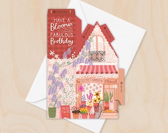 Florist Birthday Card – 3D Slot Together Greeting Card