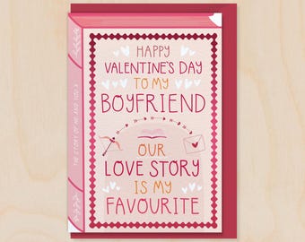 Valentine's Boyfriend - Our Love Story – Book Greeting Card for Boyfriend