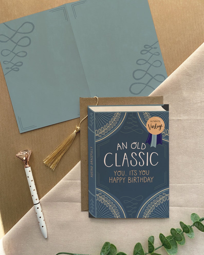 An Old Classic Luxury Birthday Book Greeting Card image 2