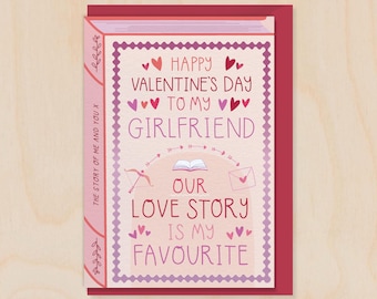 Valentine's Girlfriend - Our Love Story – Book Greeting Card for Girlfriend